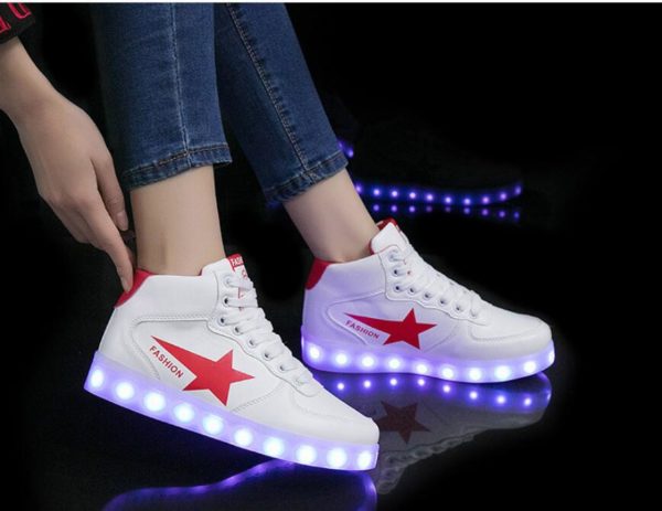 Unisex svíticí sneakers Fashion Star LED-1 - 10, Red