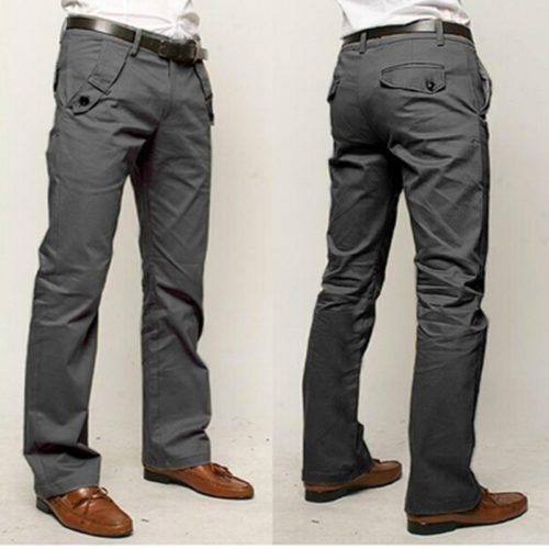 Pánské stylové basic kalhoty Jeffy - 36, Khaki