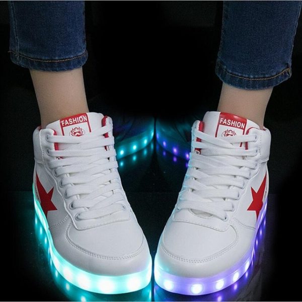 Unisex svíticí sneakers Fashion Star LED-1 - 10, Red