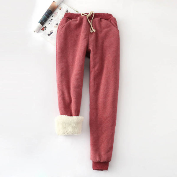 Dámské zimní kašmírové kalhoty Eskimo - Xxl, Wine-red