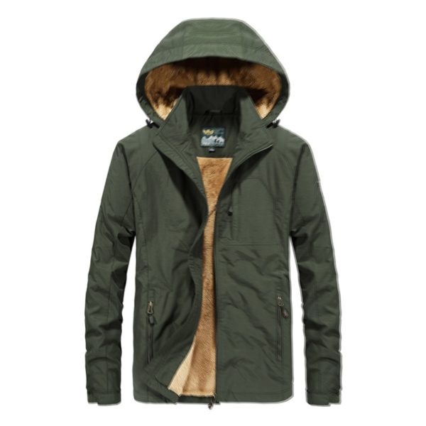 Pánská zimní bunda s odjímatelnou kapucí Ferry - 5xl, Khaki-691