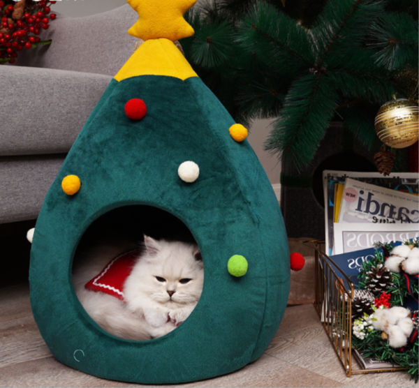 Vánoční kočičí pelíšek Kenly - L, 1