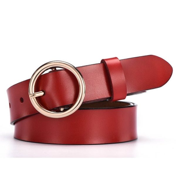 Dámský kožený pásek Buck - 100cm, Yq01-red-silver