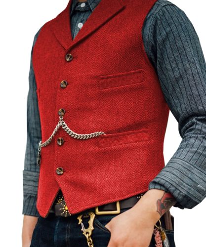 Elegantní pánská vesta Ralph - Red, 5xl