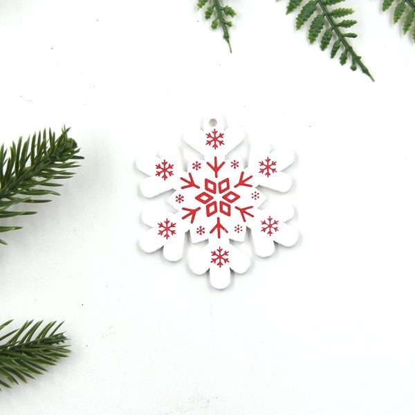 Dřevěné vánoční dekorace Rings - Random-send-12pcs