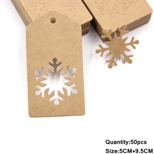 Vánoční papírové štítky Mia - 10m-kkaki-rope