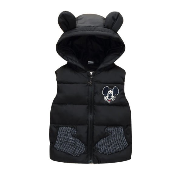 Dětská zimní vesta s oušky Mickey - 24m, Black