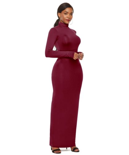 Dámské dlouhé šaty Stella - 5xl, Rl5231-wine-red