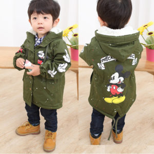 Dětská zimní bunda s motivem Mickey - Thicken-green, 6t
