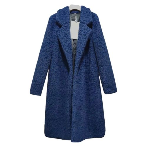 Teplý chlupatý kabát Laila Ortega - Xxxl, Navy-blue