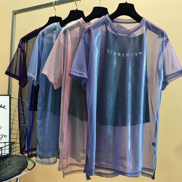 Dámské trendy tričko STEREOTYP - Xxl, Light-purple