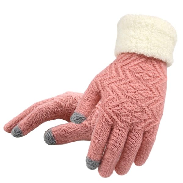 Teplé vlněné rukavice Andrea - Univerzalni, Pink