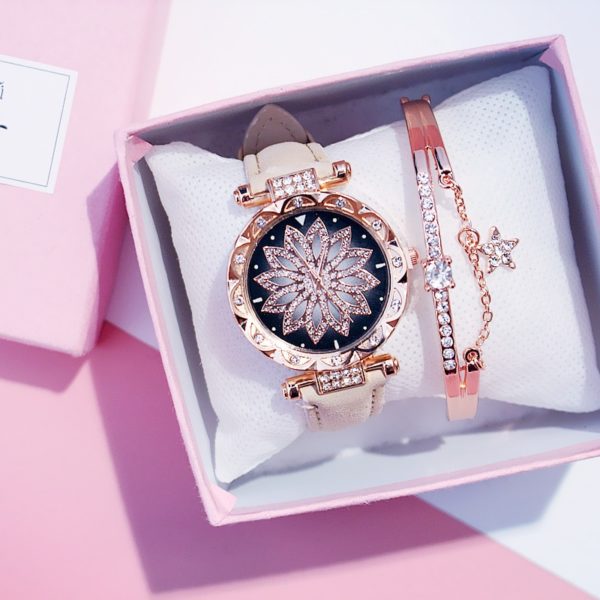 Luxusní dámské hodinky Luna Mitchell - Beige-bracelet
