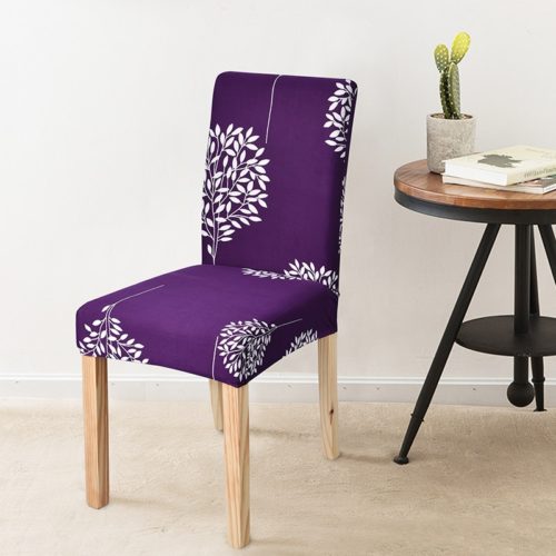 Moderní povlak na židle Dandy - Uni, Blue-flowers