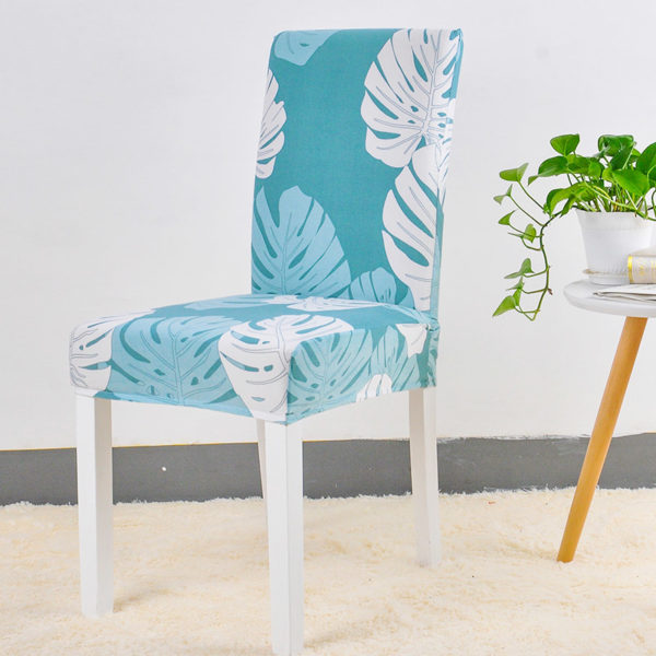 Moderní povlak na židle Dandy - Uni, Blue-flowers