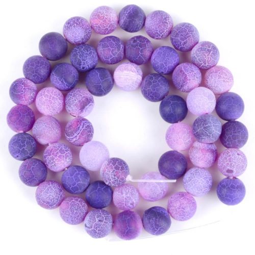 Luxusní kamenné korálky Forster - 12mm, Purple-frost-agate