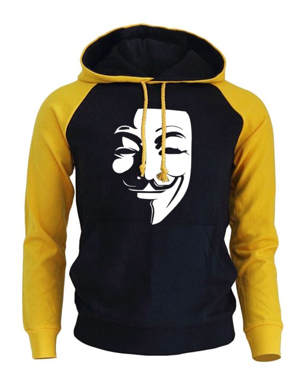 Pánská mikina Anonymous - Xxl, Yellow-black5