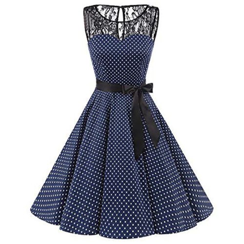 Dámské vintage šaty Cally - 4xl, Navy-blue