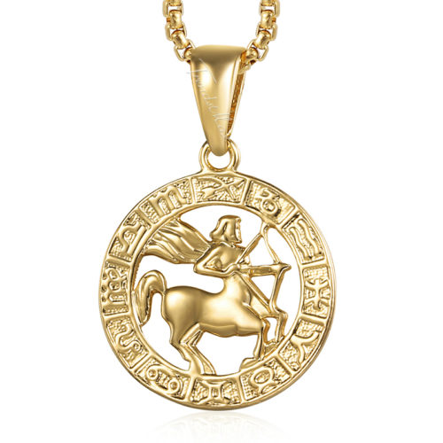 Unisex stylový náhrdelník Sign - Rosegold-sagittarius