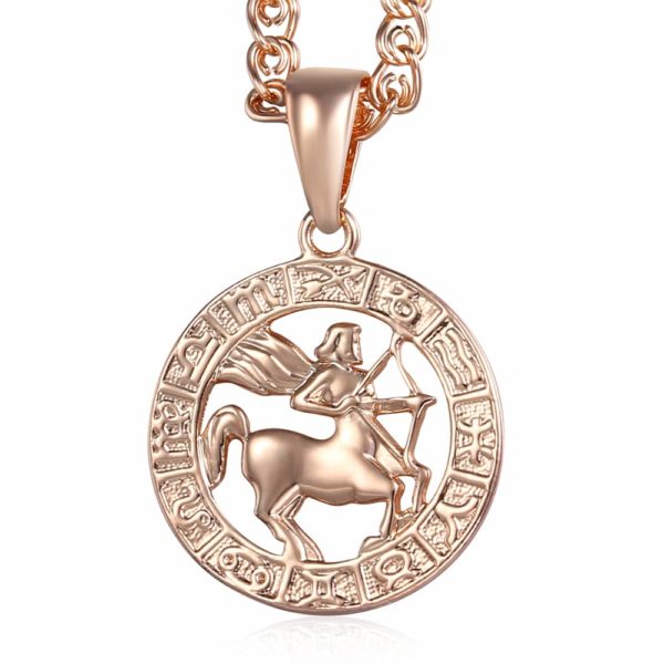 Unisex stylový náhrdelník Sign - Rosegold-sagittarius