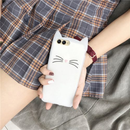 Kočičí kryty na telefony Huawei - P-smart-2018, White