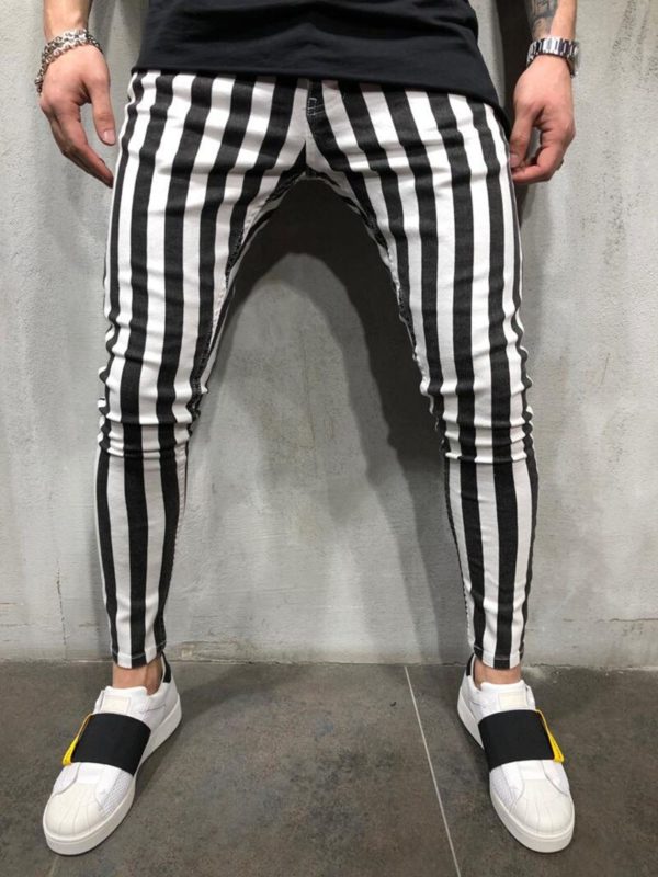 Černobílé pánské kalhoty Mac - Xxl, White