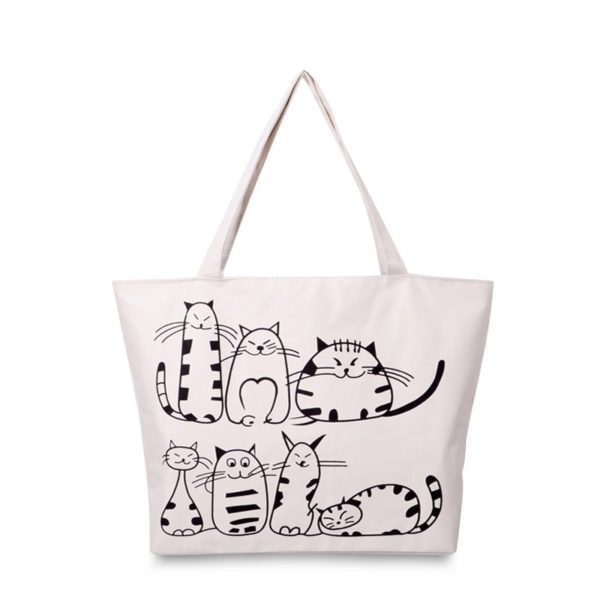 Plátěná taška Cats - White