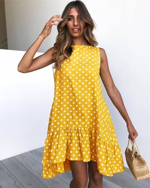 Dámské puntíkované mini šaty - 3xl, 101112-yellow