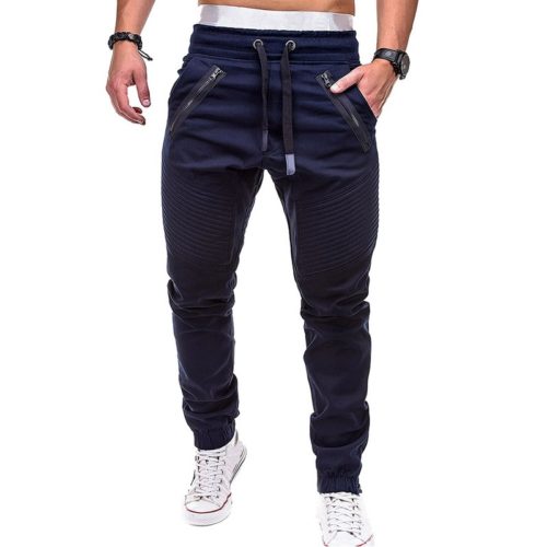 Pánské šněrovací kalhoty BRYNN - 3xl, Navy-blue
