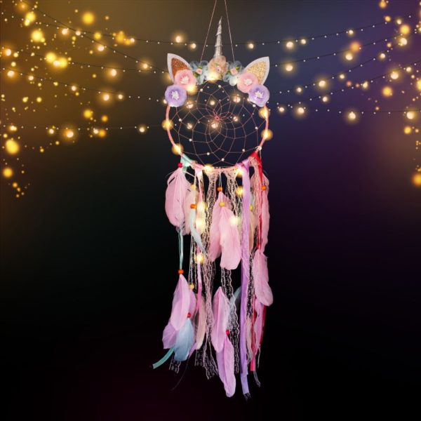 Svítící lapač snů v krásném dekoru jednorožce - 2