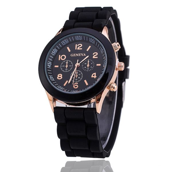 Barevné silikonové náramkové hodinky - Beige