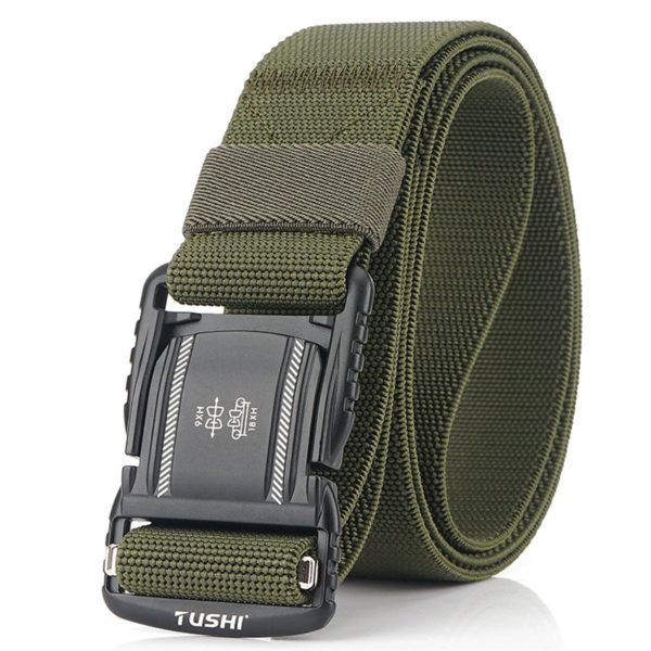 Pánský elastický taktický pásek - Army Green Belt, China, 125cm Adjustable