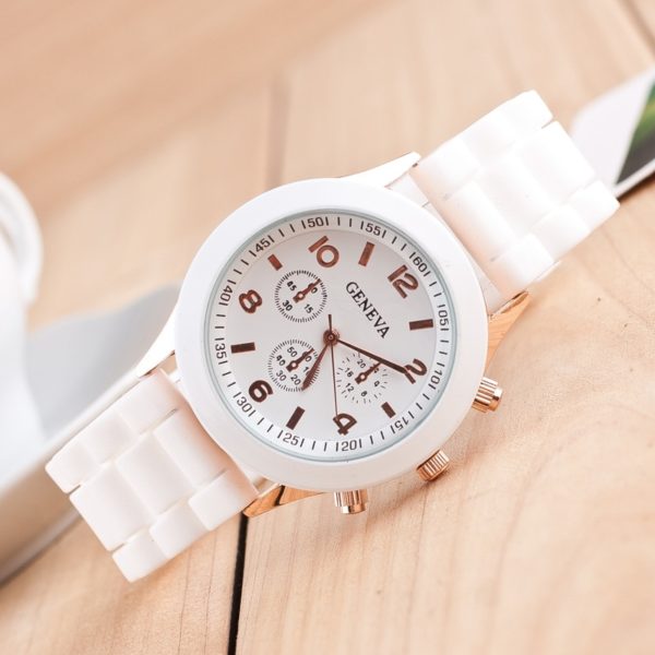 Silikonové náramkové hodinky - Beige