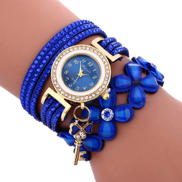 Dámské luxusní hodinky s ozdobným páskem - Blue, China