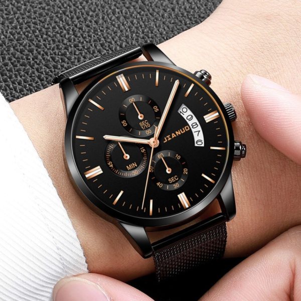 Pánské business hodinky - 1 A black rosy