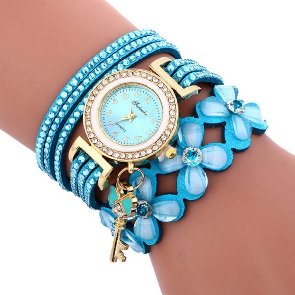 Dámské luxusní hodinky s ozdobným páskem - Blue, China