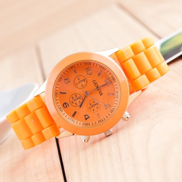 Silikonové náramkové hodinky - Beige