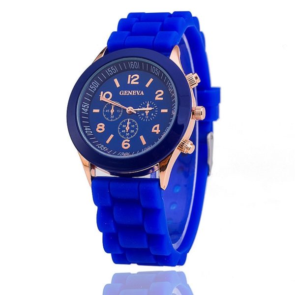 Barevné silikonové náramkové hodinky - Beige