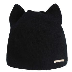Zimní cat čepice s ušima - Black, 56-60cm