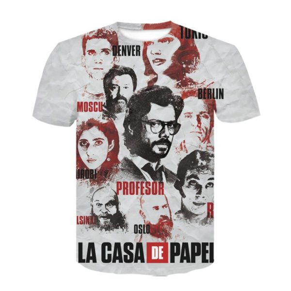 Pánské 3D tričko La Casa De Papel - CBT-735, 4XL