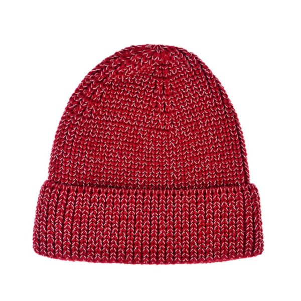Pletená reflexní unisex zimní čepice - Red