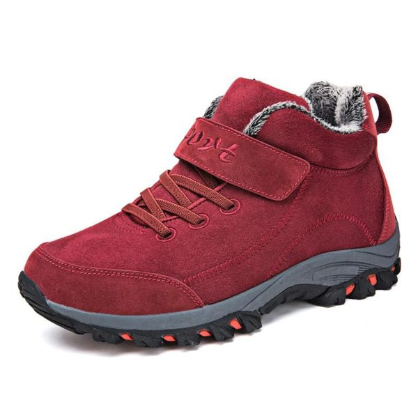 Pánské voděodolné zimní boty se suchým zipem - Red, 48
