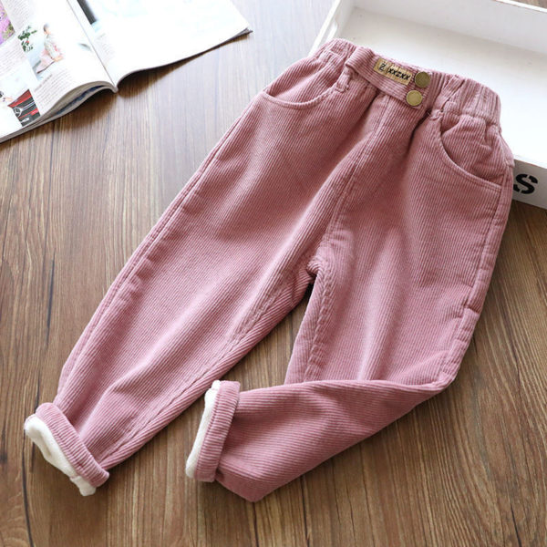 Dětské manšestrové kalhoty - Pink, 130