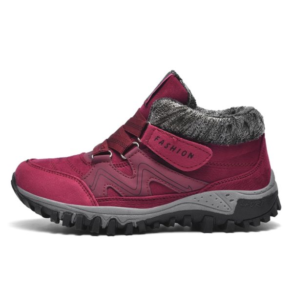 Dámské zimní boty na suchý zip - Claret, 46