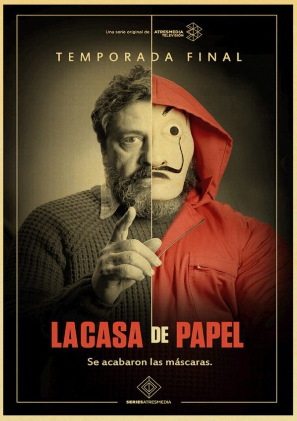 Vinatge paírové plakátky La Casa De Papel - 42X30CM, E173 19