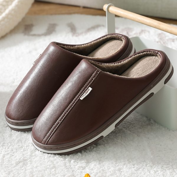Stylové pánské/dámské zimní pantofle s kožíškem - B-brown, 44-45,