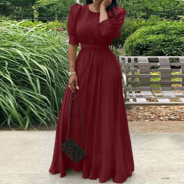 Dámské dlouhé šaty Charlotte - Wine Red, 5XL