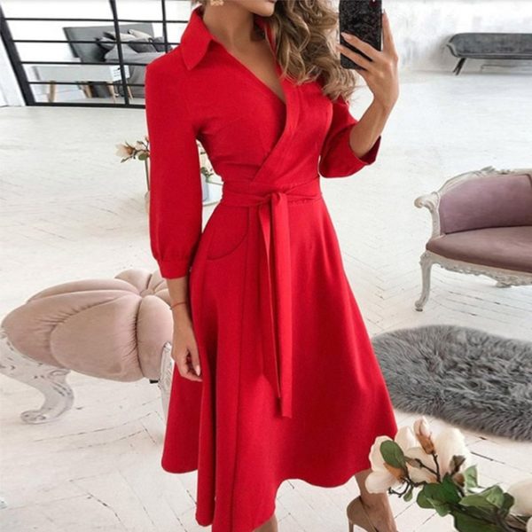 Moderní dámské šaty Blane - Red, XXL