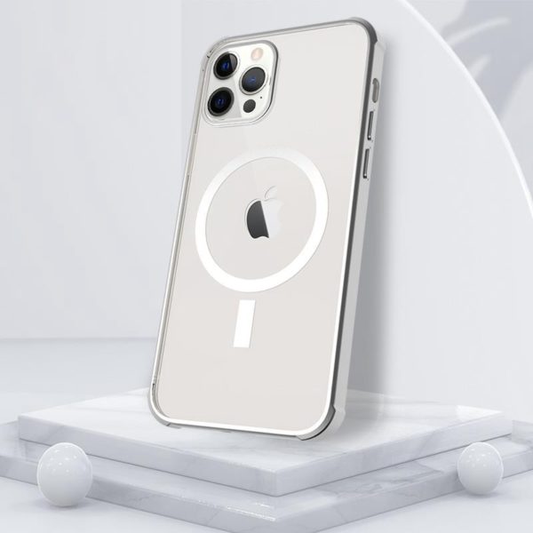 Luxusní pouzdro pro iPhone s magsafe magnetem - IPhone 13, Silver
