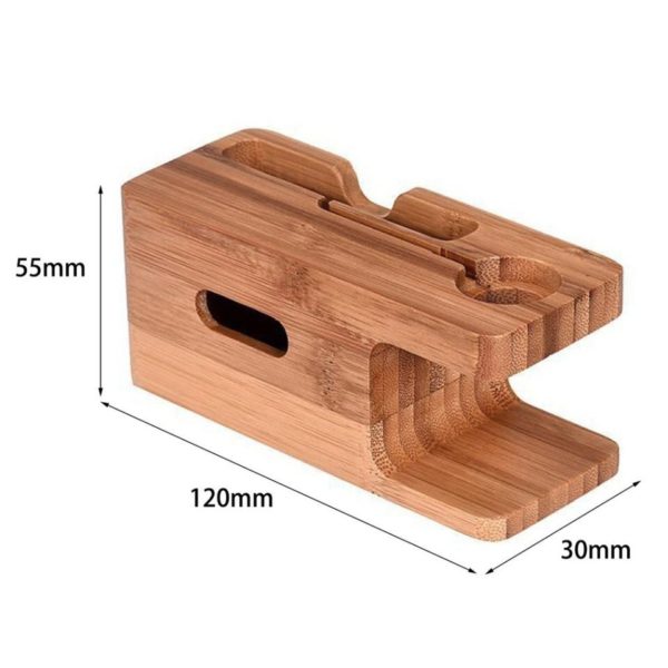 Dřevěný držák pro bezdrátové nabíjení 2 in 1